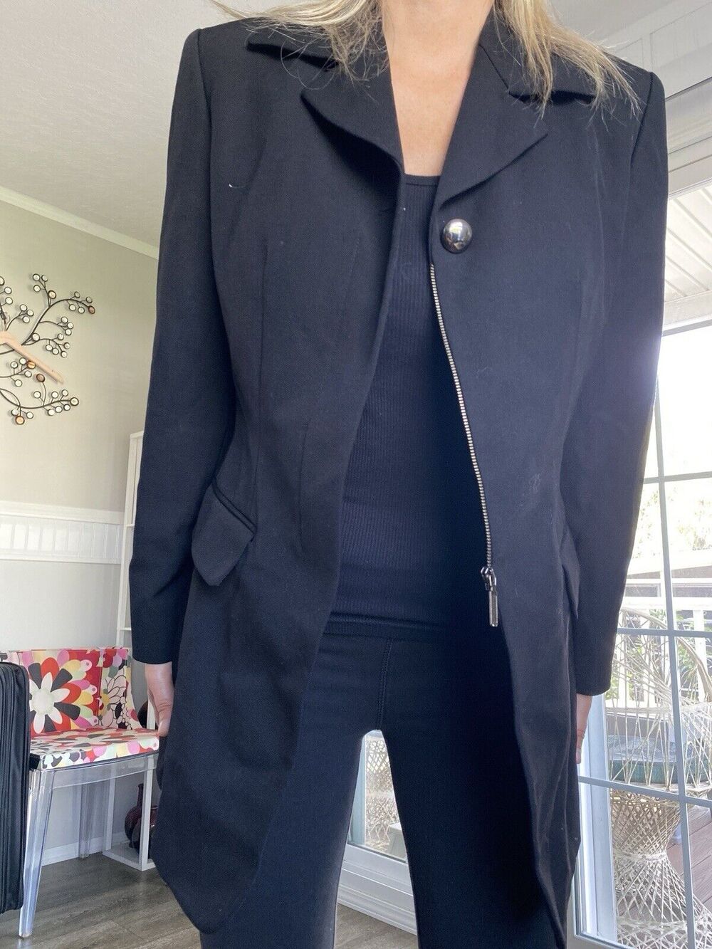 BYBLOS Cool Italian Brand 100% Wool Blazer/Jacket Black Italy 46 US 8-10